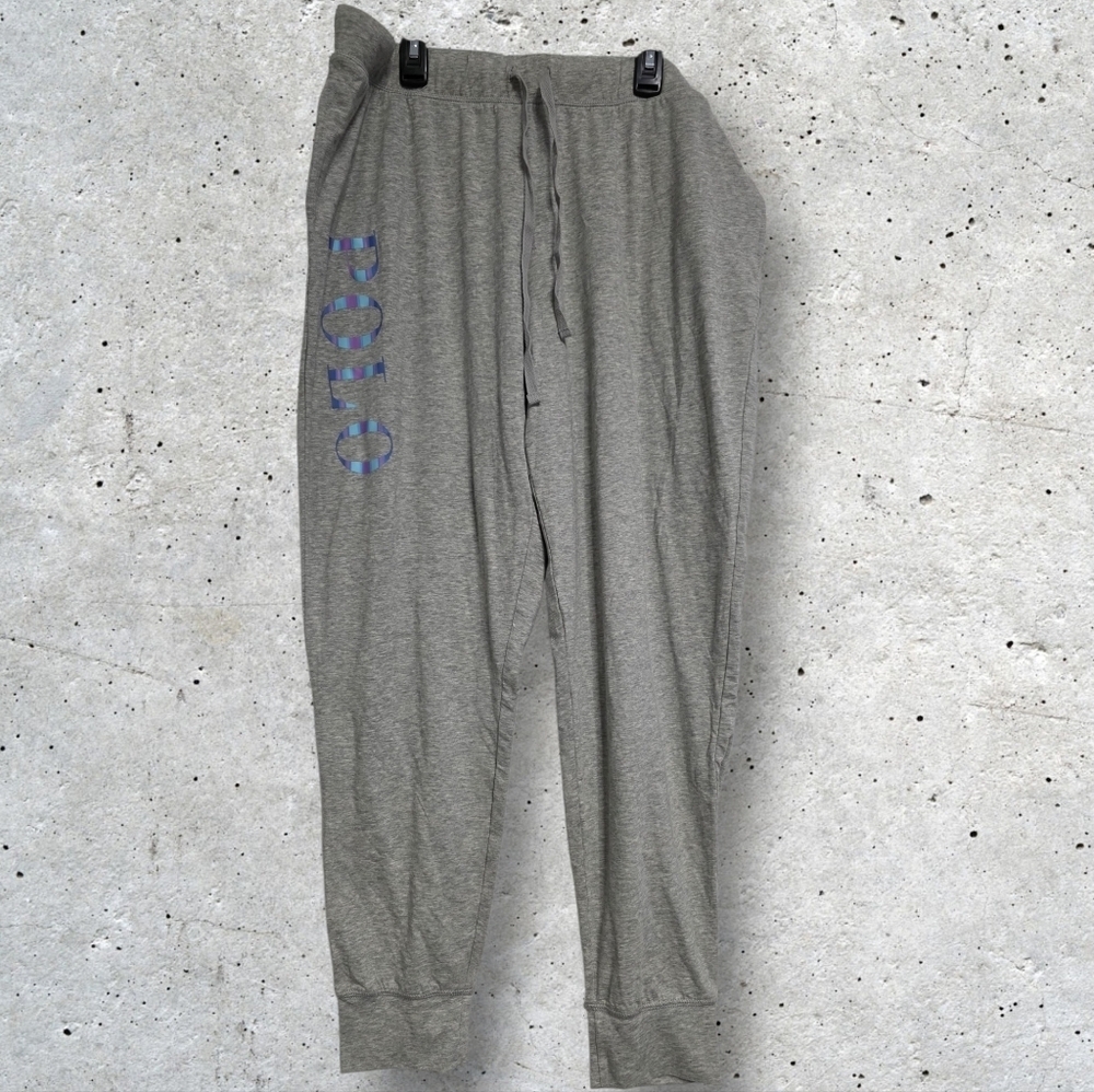 Polo by Ralph Lauren Gray Joggers with Blue And Purple Logo Size XL NWT